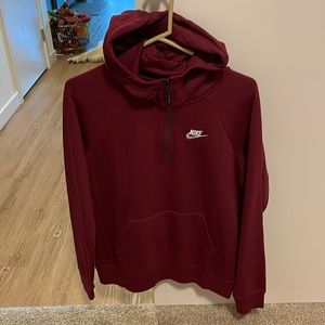 Nike half zip hoodie - Maroon/Red